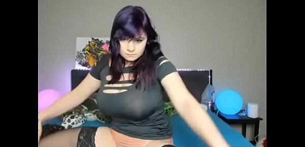  Super huge boobs  girlfriend live on webcam